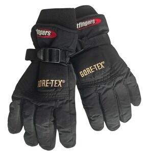 Hotfingers Gore-Tex Ski Snow Gloves Black Womans M Adjustable Buckle Waterproof